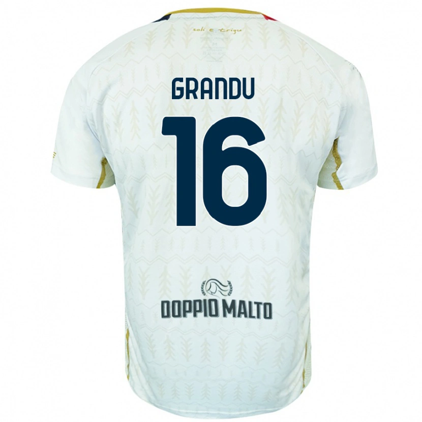 Danxen Niño Camiseta Nicola Grandu #16 Blanco 2ª Equipación 2024/25 La Camisa