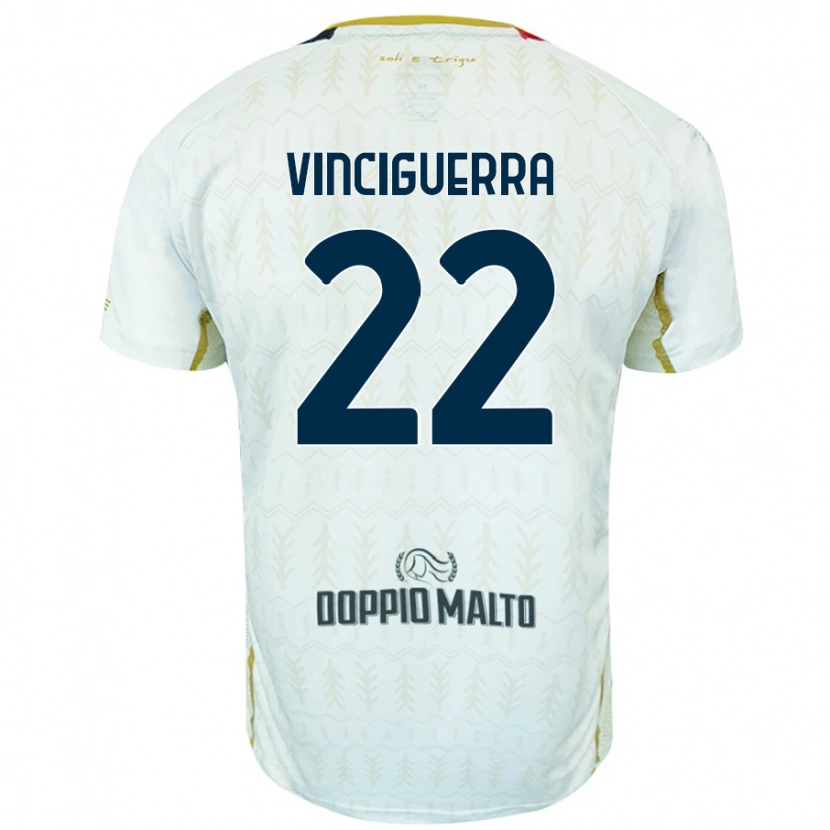 Danxen Niño Camiseta Alessandro Vinciguerra #22 Blanco 2ª Equipación 2024/25 La Camisa