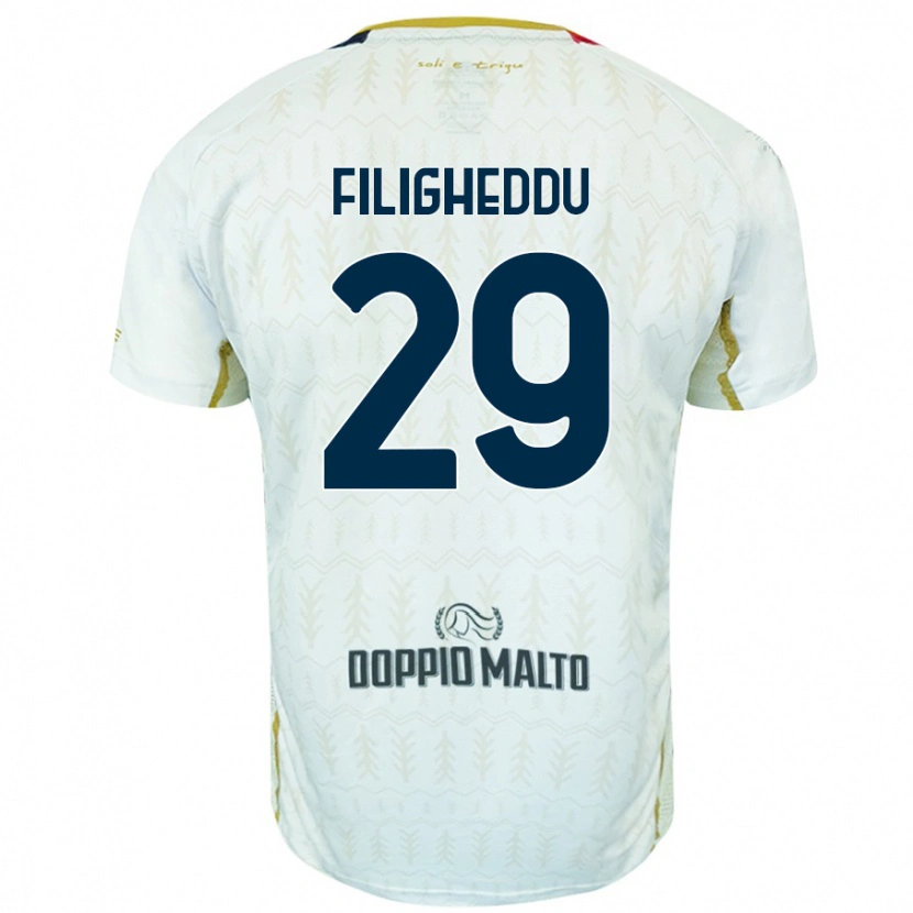 Danxen Niño Camiseta Daniele Filigheddu #29 Blanco 2ª Equipación 2024/25 La Camisa