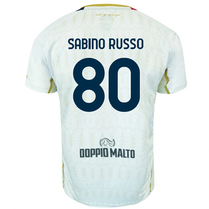 Danxen Niño Camiseta Alessandro Sabino Russo #80 Blanco 2ª Equipación 2024/25 La Camisa