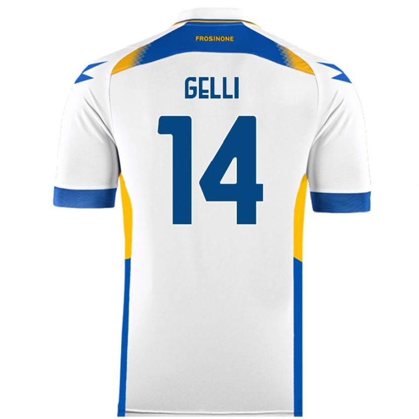 Danxen Niño Camiseta Francesco Gelli #14 Blanco 2ª Equipación 2024/25 La Camisa