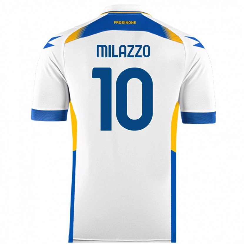 Danxen Niño Camiseta Simone Milazzo #10 Blanco 2ª Equipación 2024/25 La Camisa