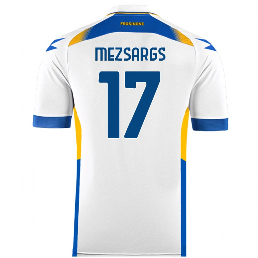 Danxen Niño Camiseta Kristians Mezsargs #17 Blanco 2ª Equipación 2024/25 La Camisa