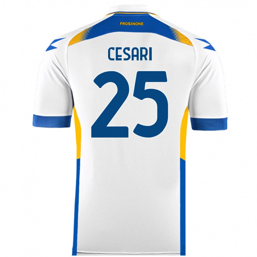 Danxen Niño Camiseta Nicolò Cesari #25 Blanco 2ª Equipación 2024/25 La Camisa