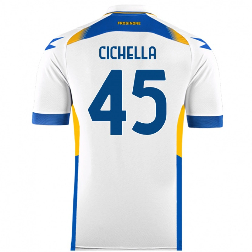 Danxen Niño Camiseta Matteo Cichella #45 Blanco 2ª Equipación 2024/25 La Camisa