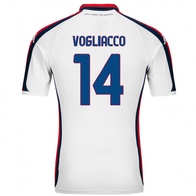 Danxen Niño Camiseta Alessandro Vogliacco #14 Blanco 2ª Equipación 2024/25 La Camisa