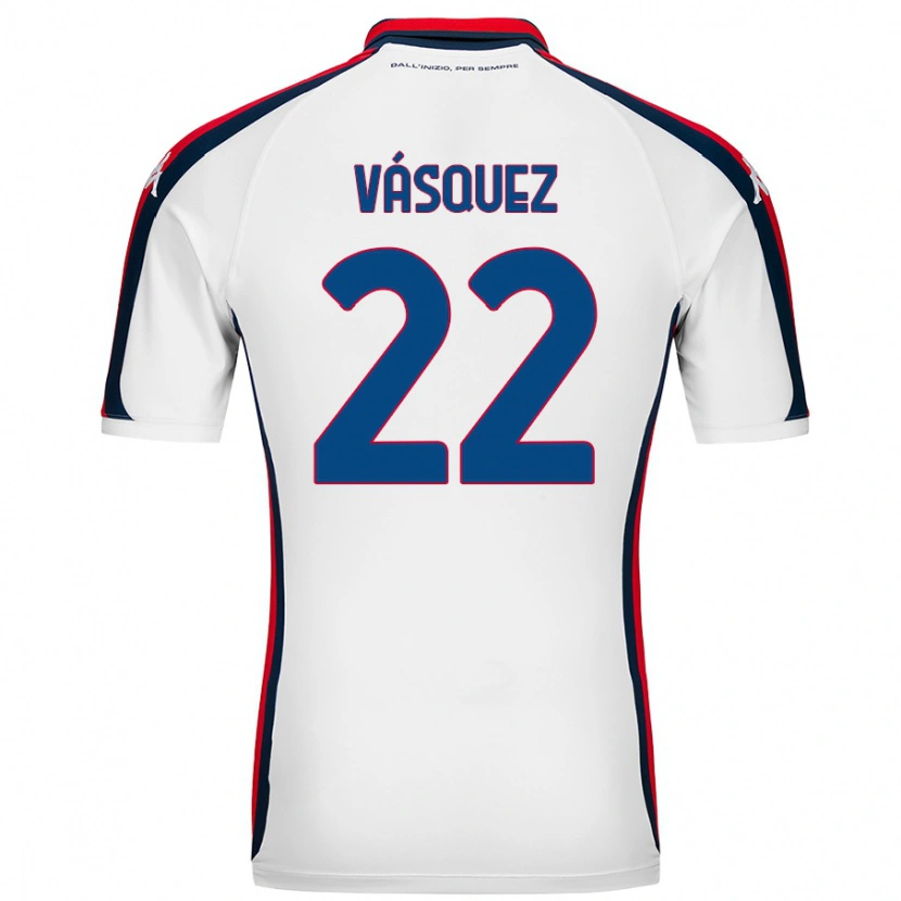 Danxen Niño Camiseta Johan Vásquez #22 Blanco 2ª Equipación 2024/25 La Camisa