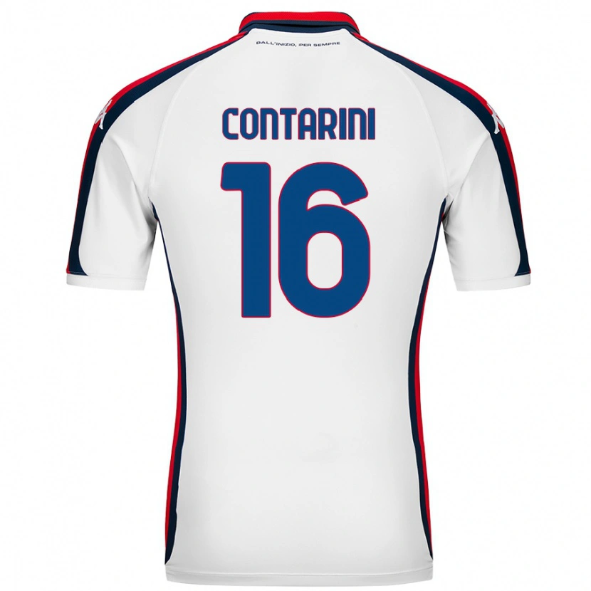 Danxen Niño Camiseta Jacopo Contarini #16 Blanco 2ª Equipación 2024/25 La Camisa