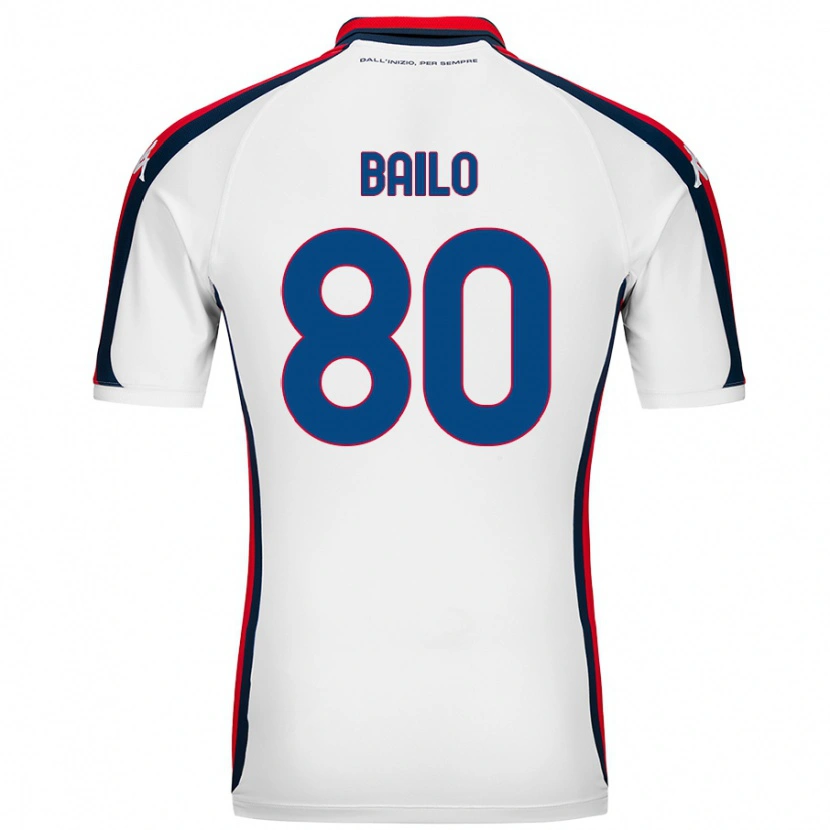 Danxen Niño Camiseta Giorgio Bailo #80 Blanco 2ª Equipación 2024/25 La Camisa