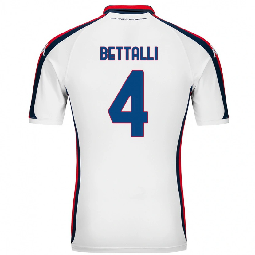 Danxen Niño Camiseta Giorgia Bettalli #4 Blanco 2ª Equipación 2024/25 La Camisa