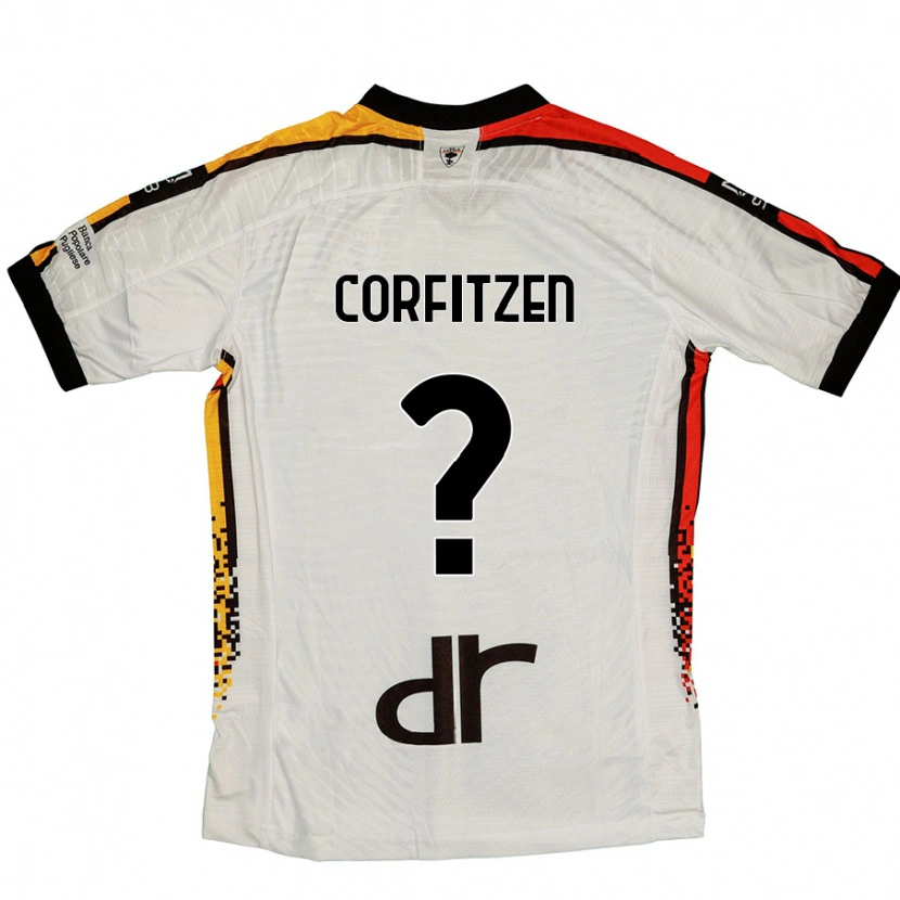 Danxen Niño Camiseta Jeppe Corfitzen #0 Blanco Negro 2ª Equipación 2024/25 La Camisa