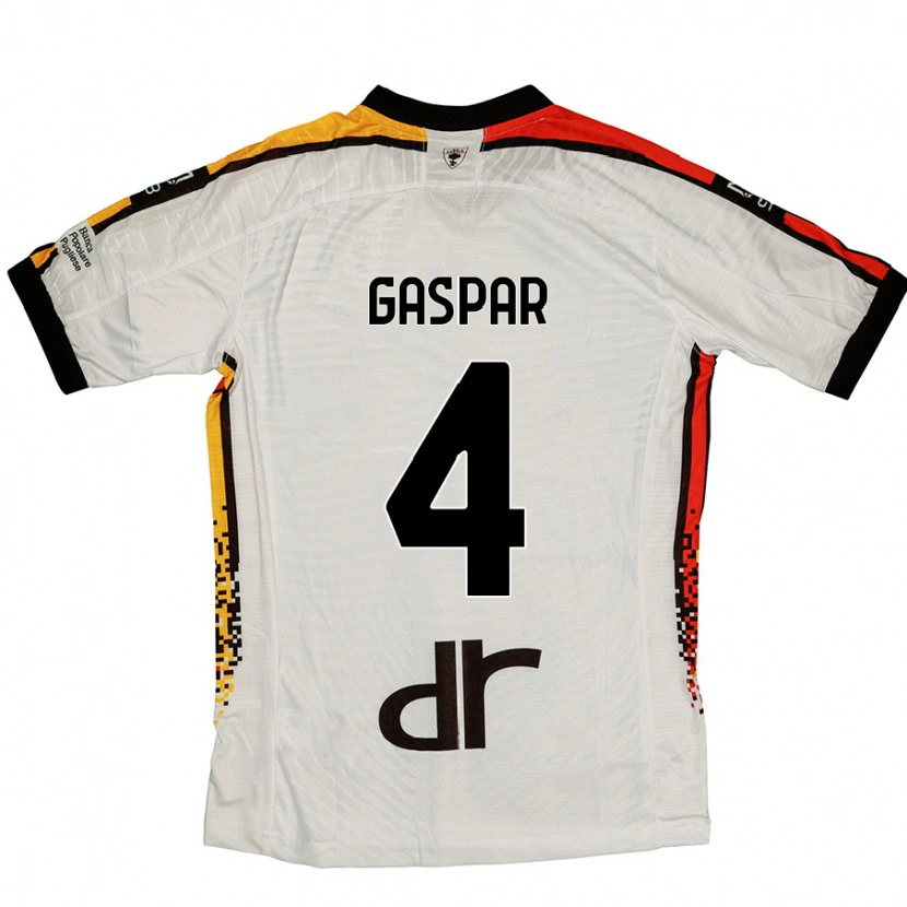 Danxen Niño Camiseta Kialonda Gaspar #4 Blanco Negro 2ª Equipación 2024/25 La Camisa