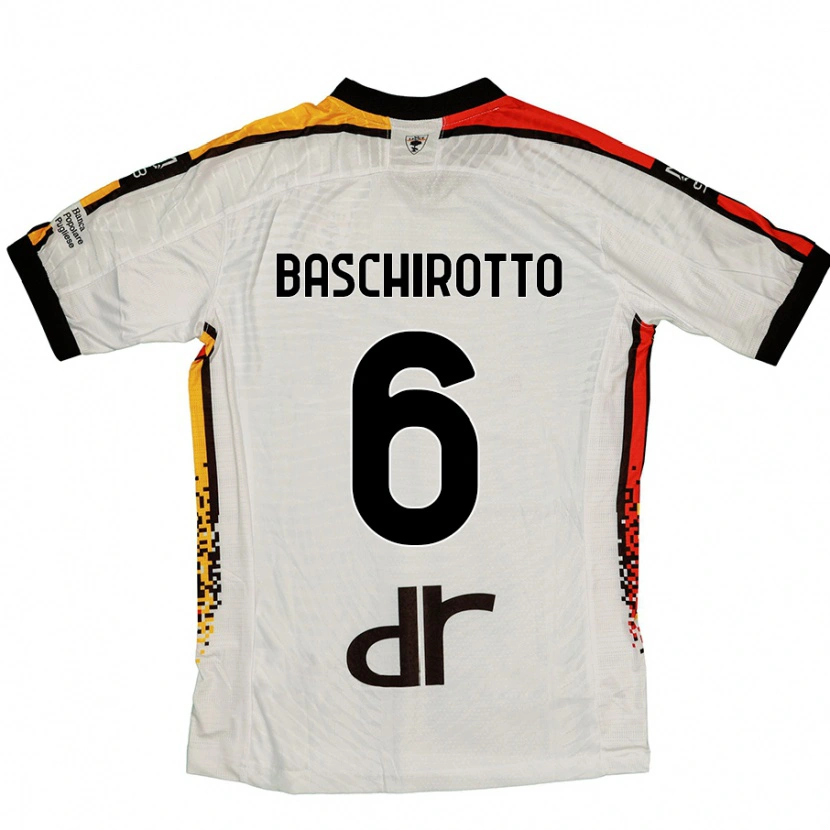 Danxen Niño Camiseta Federico Baschirotto #6 Blanco Negro 2ª Equipación 2024/25 La Camisa