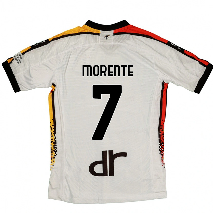 Danxen Niño Camiseta Tete Morente #7 Blanco Negro 2ª Equipación 2024/25 La Camisa