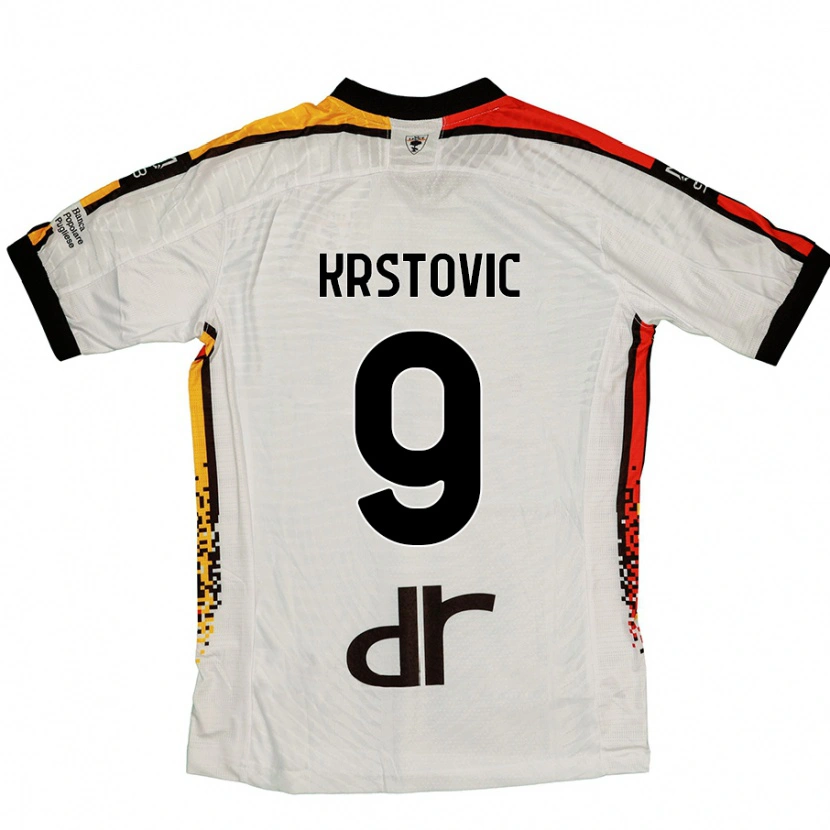 Danxen Niño Camiseta Nikola Krstovic #9 Blanco Negro 2ª Equipación 2024/25 La Camisa