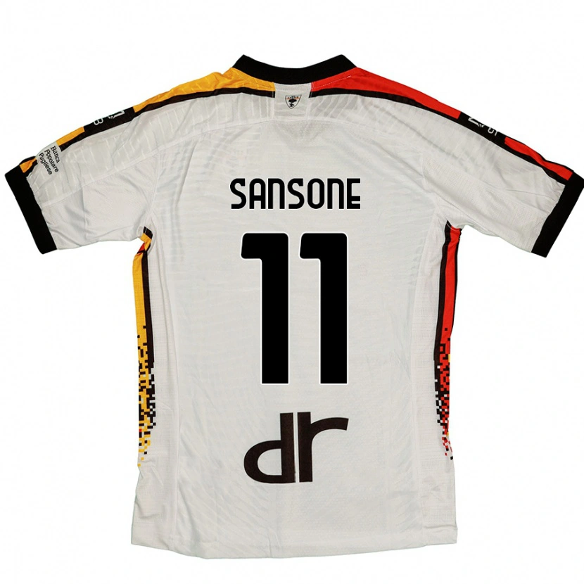 Danxen Niño Camiseta Nicola Sansone #11 Blanco Negro 2ª Equipación 2024/25 La Camisa