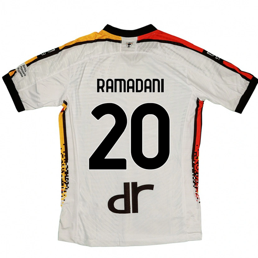 Danxen Niño Camiseta Ylber Ramadani #20 Blanco Negro 2ª Equipación 2024/25 La Camisa