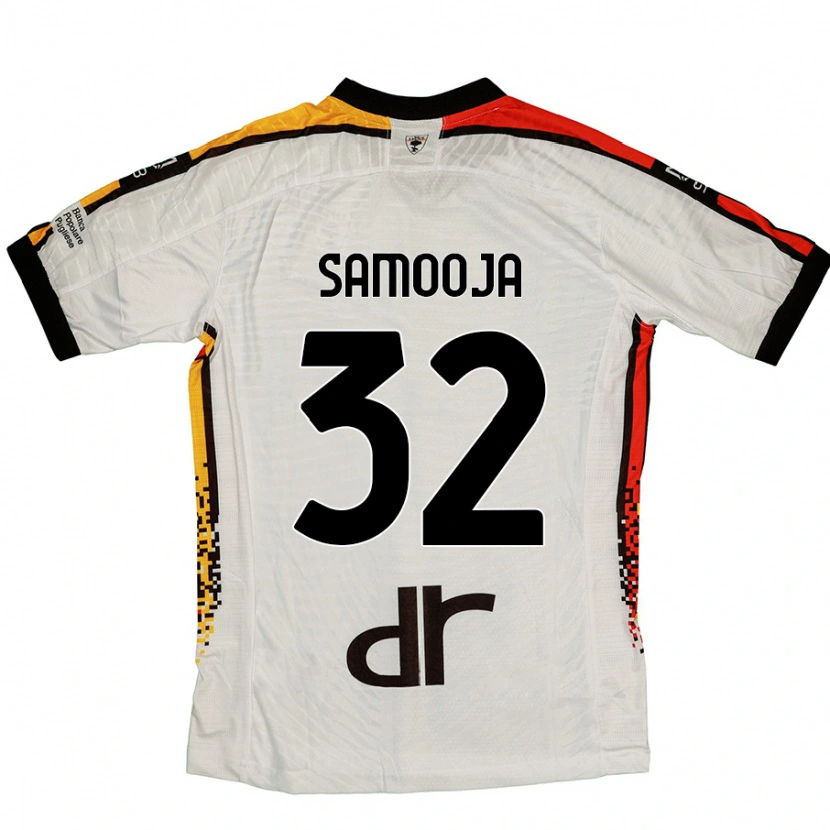 Danxen Niño Camiseta Jasper Samooja #32 Blanco Negro 2ª Equipación 2024/25 La Camisa