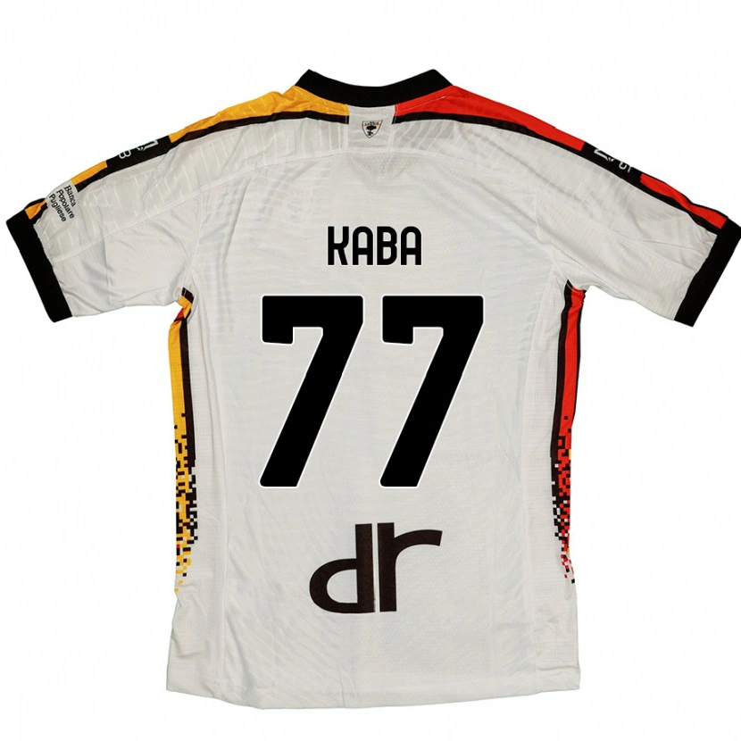 Danxen Niño Camiseta Mohamed Kaba #77 Blanco Negro 2ª Equipación 2024/25 La Camisa