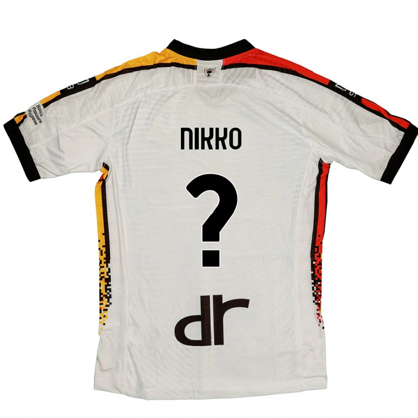 Danxen Niño Camiseta Jimi Nikko #0 Blanco Negro 2ª Equipación 2024/25 La Camisa