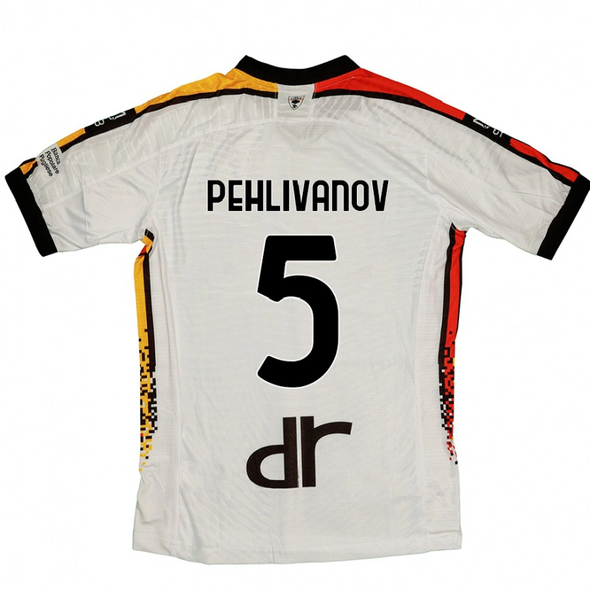 Danxen Niño Camiseta Cristian Pehlivanov #5 Blanco Negro 2ª Equipación 2024/25 La Camisa