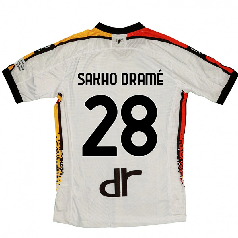 Danxen Niño Camiseta Samba Sakho Dramé #28 Blanco Negro 2ª Equipación 2024/25 La Camisa