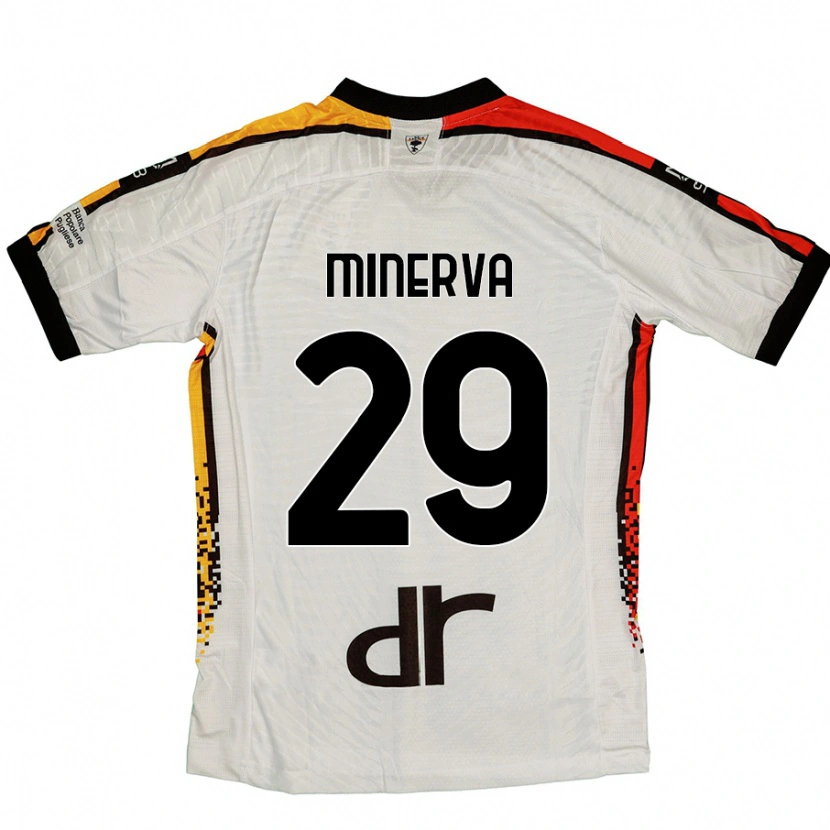 Danxen Niño Camiseta Francesco Minerva #29 Blanco Negro 2ª Equipación 2024/25 La Camisa