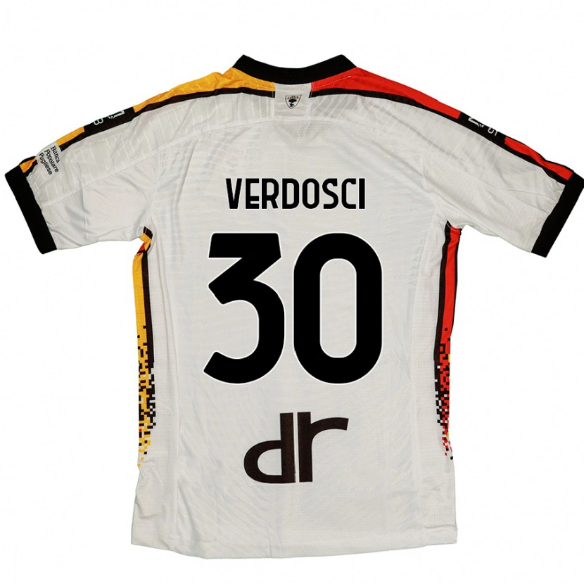 Danxen Niño Camiseta Simone Verdosci #30 Blanco Negro 2ª Equipación 2024/25 La Camisa