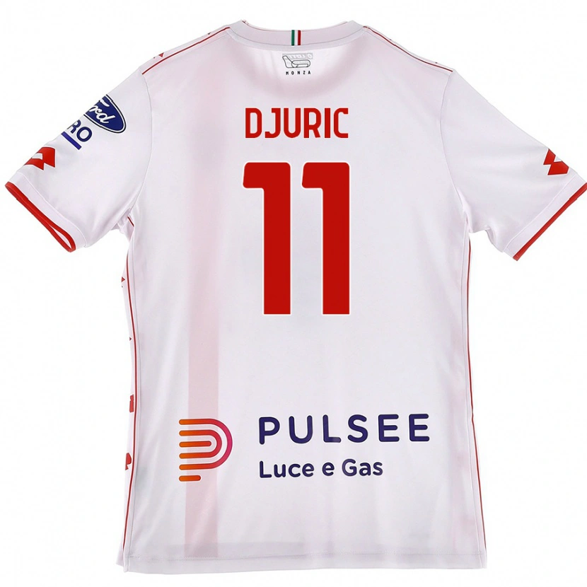 Danxen Niño Camiseta Milan Djuric #11 Blanco Rojo 2ª Equipación 2024/25 La Camisa