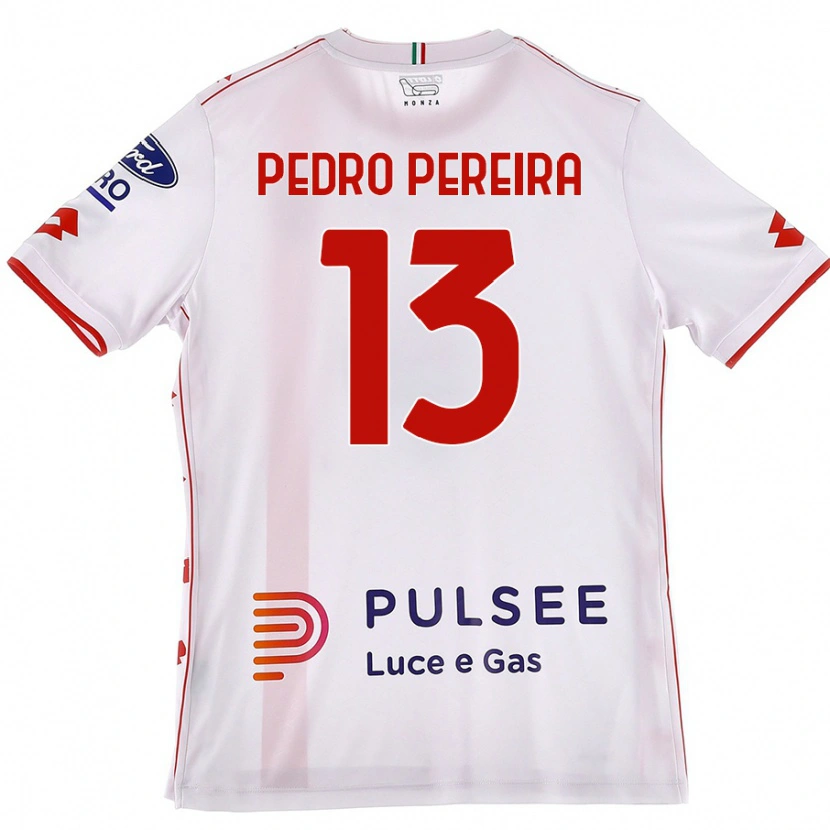 Danxen Niño Camiseta Pedro Pereira #13 Blanco Rojo 2ª Equipación 2024/25 La Camisa