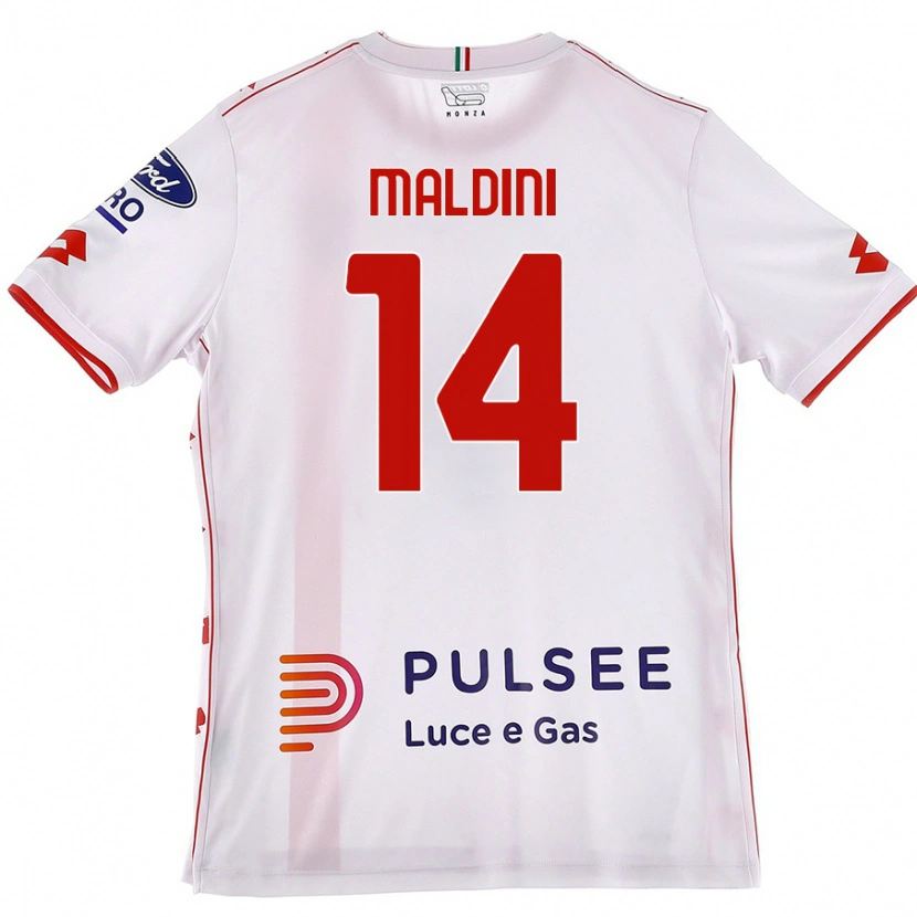 Danxen Niño Camiseta Daniel Maldini #14 Blanco Rojo 2ª Equipación 2024/25 La Camisa