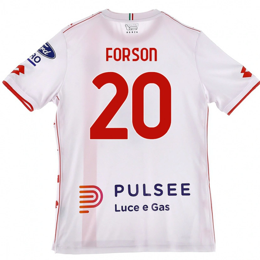 Danxen Niño Camiseta Omari Forson #20 Blanco Rojo 2ª Equipación 2024/25 La Camisa