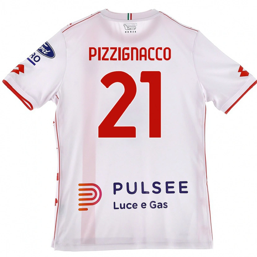 Danxen Niño Camiseta Semuel Pizzignacco #21 Blanco Rojo 2ª Equipación 2024/25 La Camisa