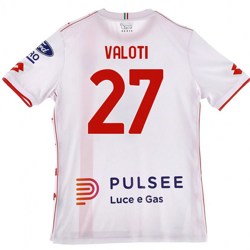 Danxen Niño Camiseta Mattia Valoti #27 Blanco Rojo 2ª Equipación 2024/25 La Camisa