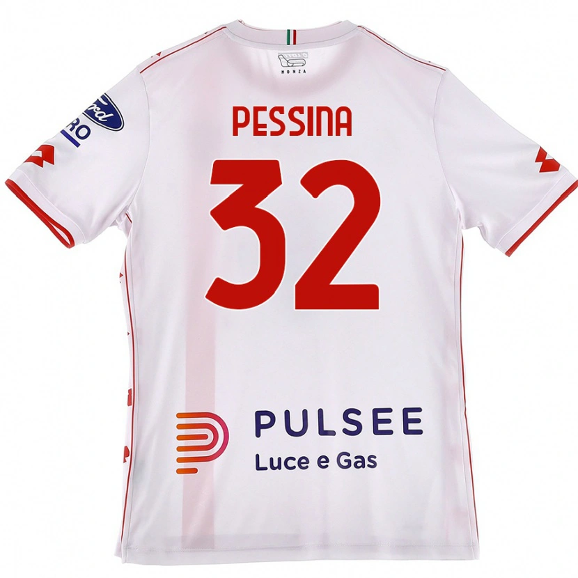 Danxen Niño Camiseta Matteo Pessina #32 Blanco Rojo 2ª Equipación 2024/25 La Camisa