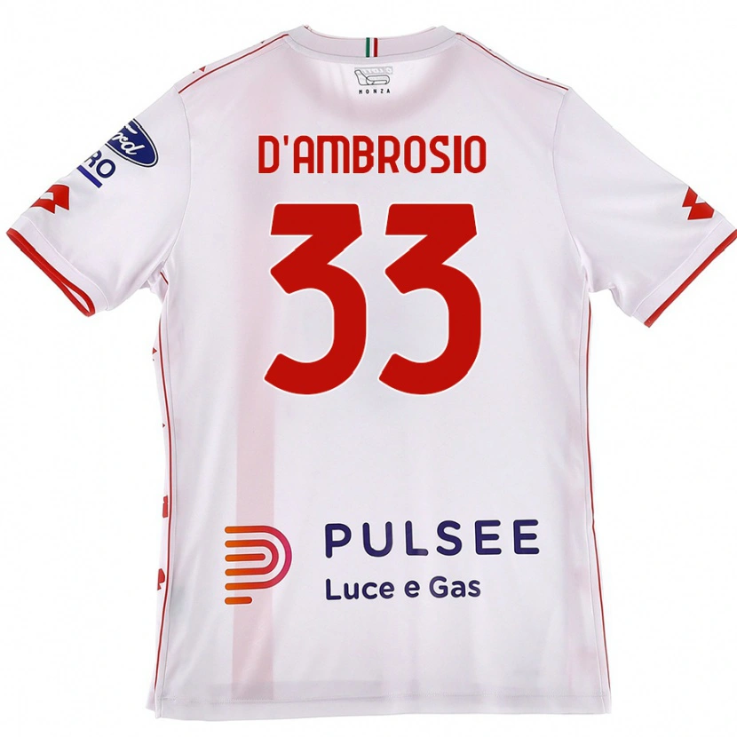 Danxen Niño Camiseta Danilo D'ambrosio #33 Blanco Rojo 2ª Equipación 2024/25 La Camisa