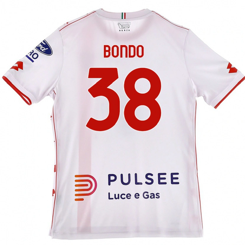 Danxen Niño Camiseta Warren Bondo #38 Blanco Rojo 2ª Equipación 2024/25 La Camisa