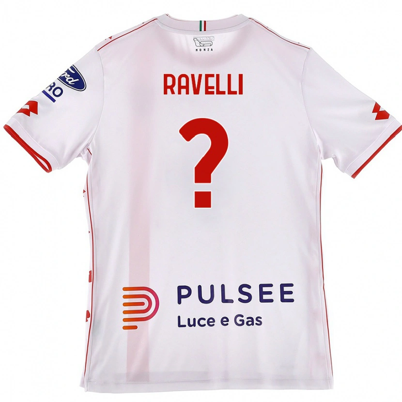 Danxen Niño Camiseta Etienne Ravelli #0 Blanco Rojo 2ª Equipación 2024/25 La Camisa