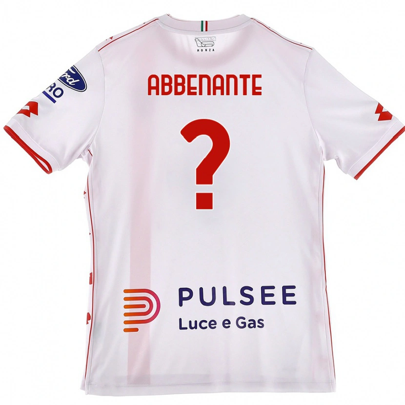 Danxen Niño Camiseta Alessandro Abbenante #0 Blanco Rojo 2ª Equipación 2024/25 La Camisa