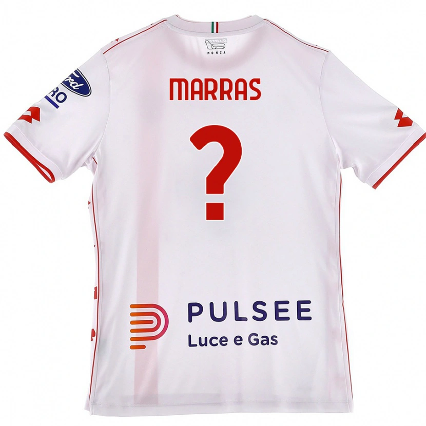 Danxen Niño Camiseta Tommaso Marras #0 Blanco Rojo 2ª Equipación 2024/25 La Camisa