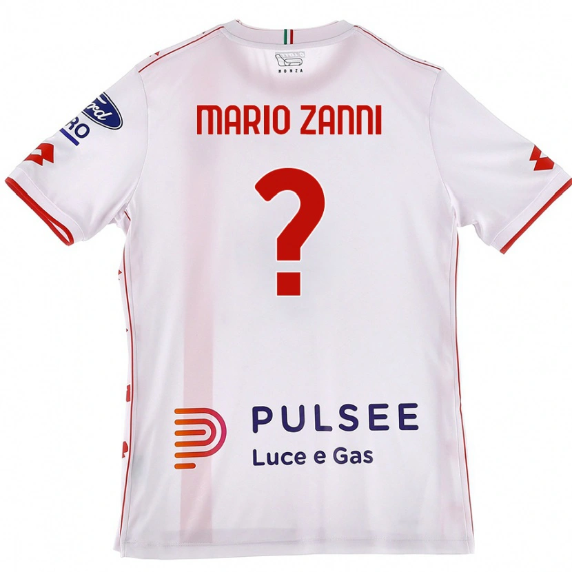 Danxen Niño Camiseta Mario Zanni #0 Blanco Rojo 2ª Equipación 2024/25 La Camisa