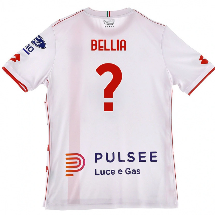 Danxen Niño Camiseta Edoardo Bellia #0 Blanco Rojo 2ª Equipación 2024/25 La Camisa