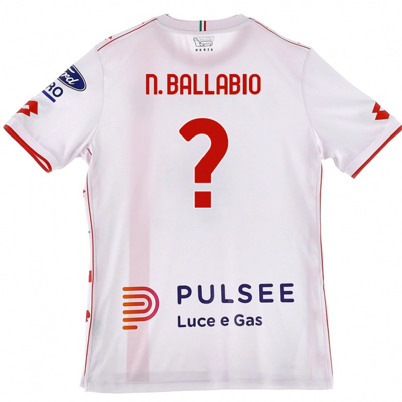 Danxen Niño Camiseta Nicolò Ballabio #0 Blanco Rojo 2ª Equipación 2024/25 La Camisa