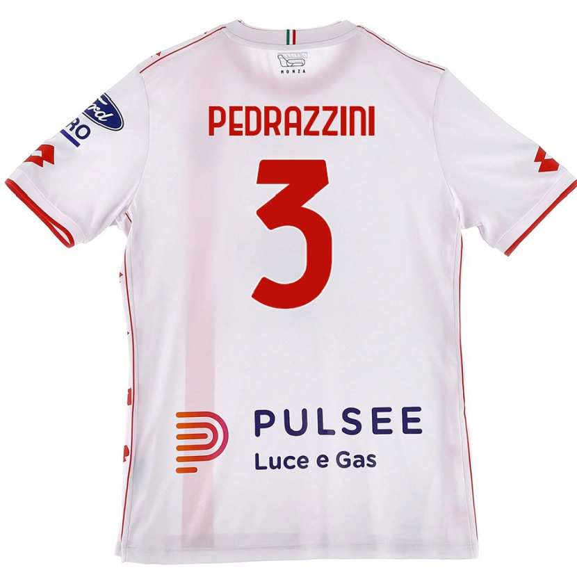 Danxen Niño Camiseta Carlo Pedrazzini #3 Blanco Rojo 2ª Equipación 2024/25 La Camisa