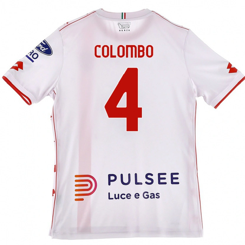 Danxen Niño Camiseta Leonardo Colombo #4 Blanco Rojo 2ª Equipación 2024/25 La Camisa