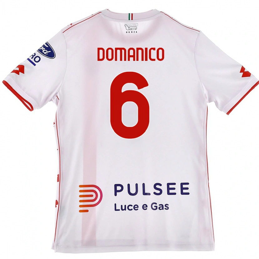 Danxen Niño Camiseta Saverio Domanico #6 Blanco Rojo 2ª Equipación 2024/25 La Camisa