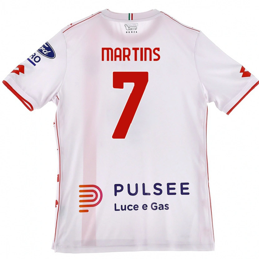 Danxen Niño Camiseta Kevin Martins #7 Blanco Rojo 2ª Equipación 2024/25 La Camisa