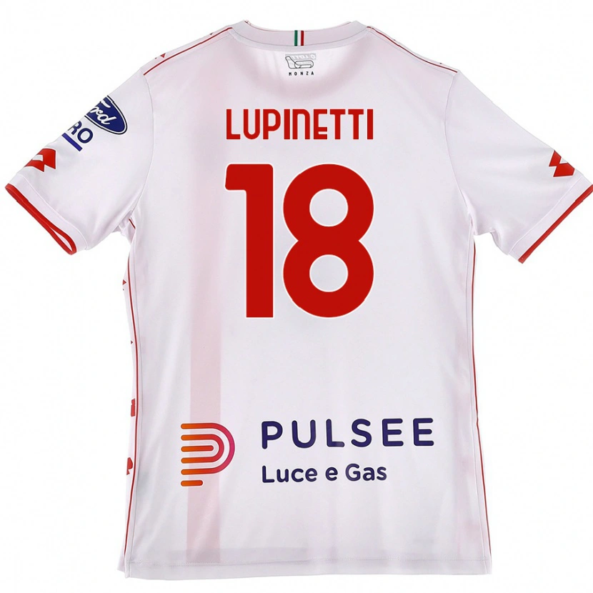 Danxen Niño Camiseta Tommaso Lupinetti #18 Blanco Rojo 2ª Equipación 2024/25 La Camisa