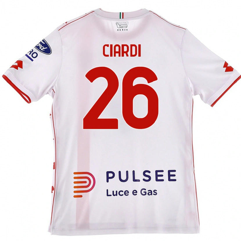 Danxen Niño Camiseta Tommaso Ciardi #26 Blanco Rojo 2ª Equipación 2024/25 La Camisa