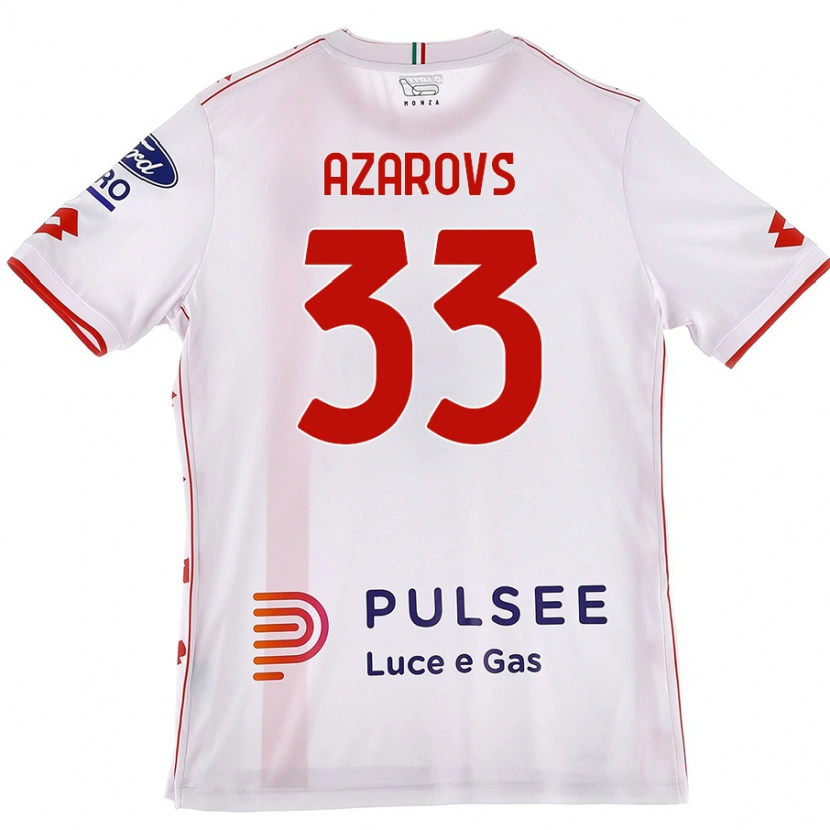 Danxen Niño Camiseta Timurs Azarovs #33 Blanco Rojo 2ª Equipación 2024/25 La Camisa